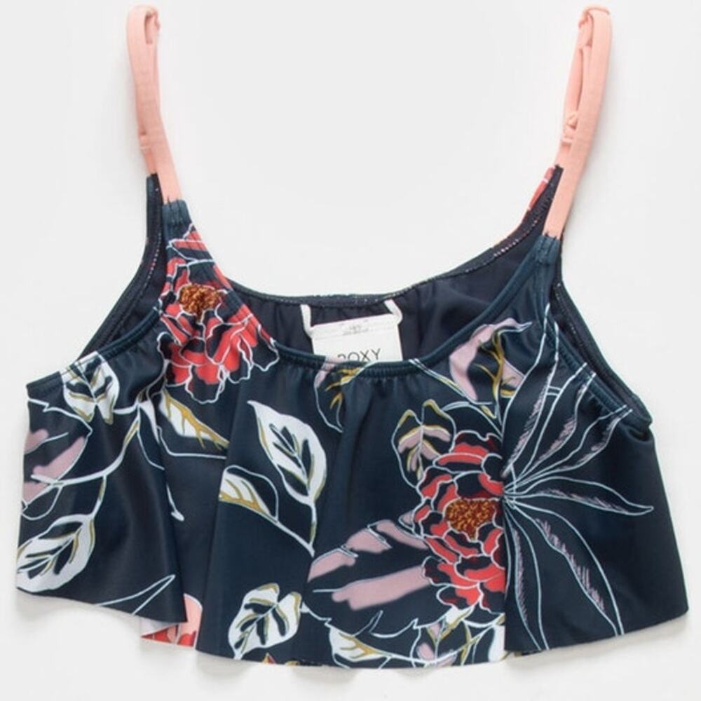 Roxy Big Girl Bright Moonlight Flutter Bikini Top Mood Indigo Sunset Boogie 16